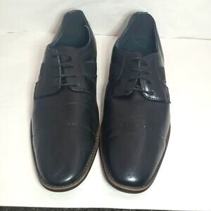 Men's Black Leather Shoes Size 11 Lace up (PP1)